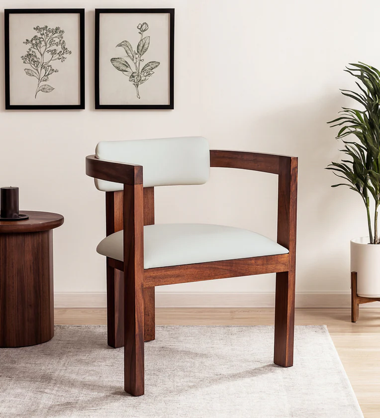 mall Sheesham Wood Arm chair In Provincial Teak Finish