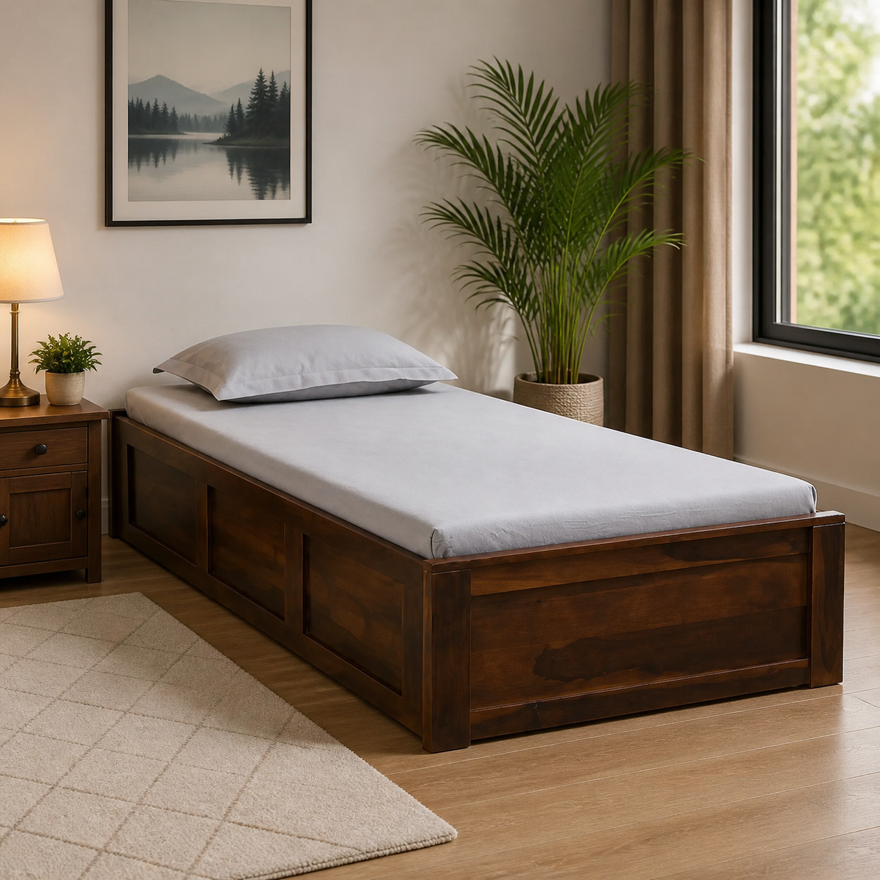 Jexvira Solid Wood Single Bed with Elegant Appearance
