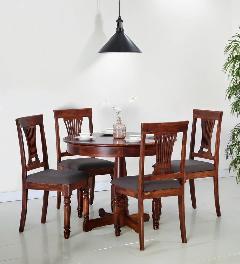 Rrveta Sheesham Wood Dining Set in Warm Forest Tone (SET OF 2)
