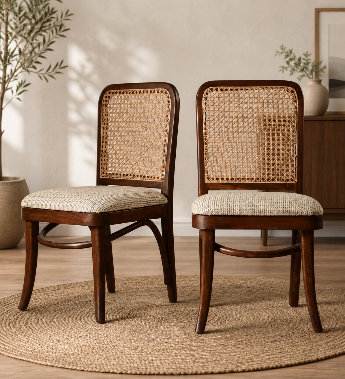Kosmo Teak Wood Dining Chair In NaturalFinish (SET OF 2)