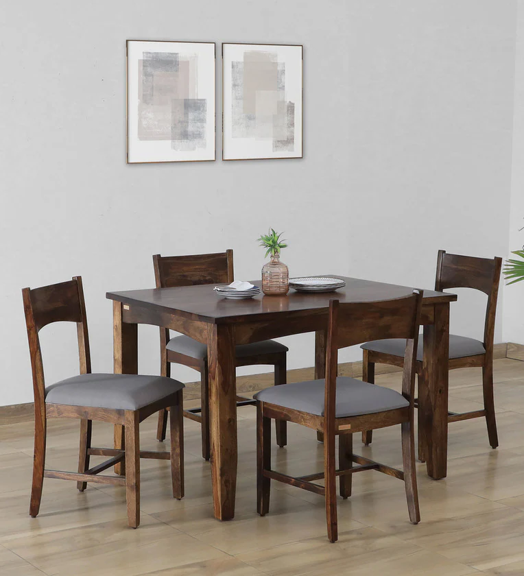 Nelmora Solid Wood Dining Table with Pure Grain Texture