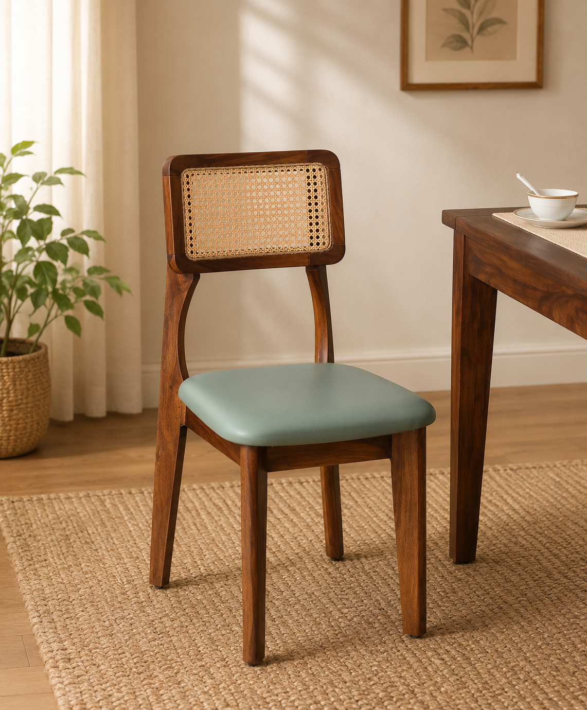 Nain Sheesham Wood Dining Chairs In Scratch Resistant Provincial Teak Finish (SET OF 2)