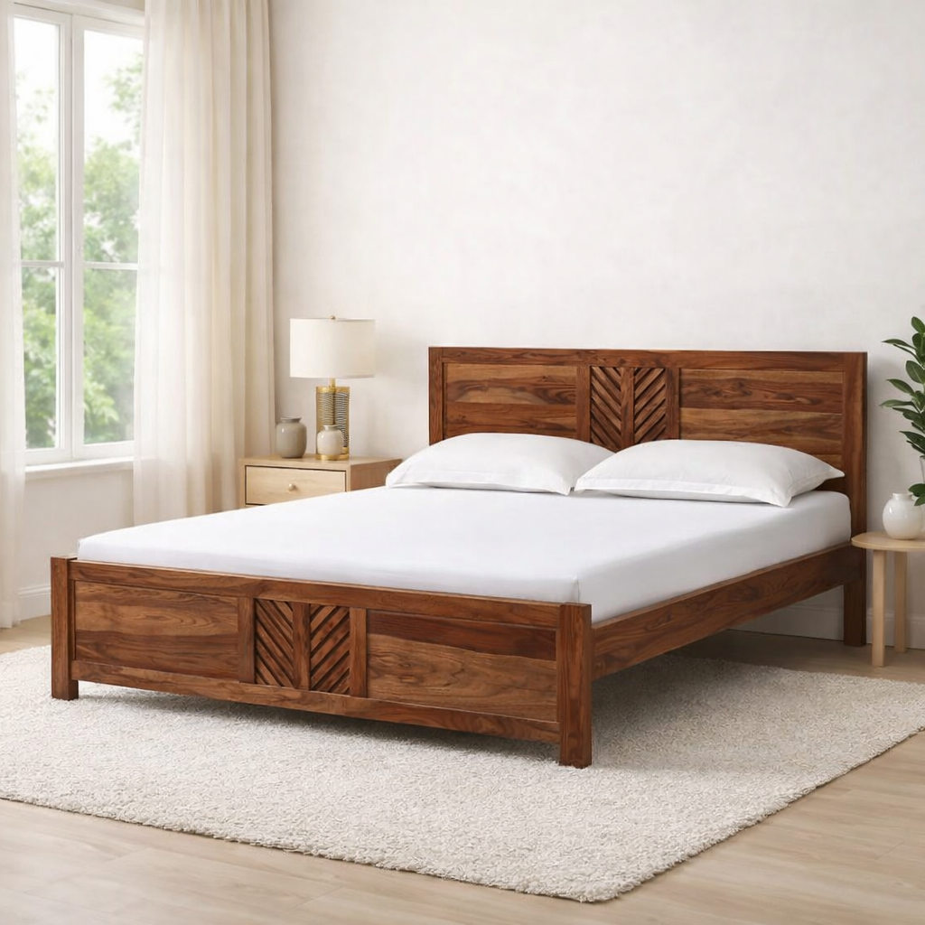 Lorvanta Solid Wood Platform Queen Size for Urban Interior Styling