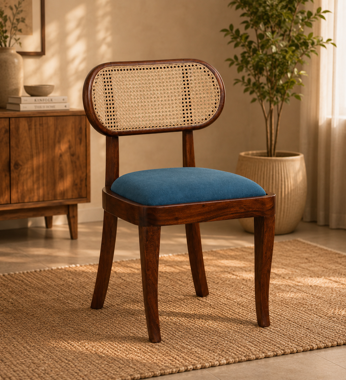 Book Sheesham Wood Dining Chair In Scratch Resistant Provincial Teak Finish