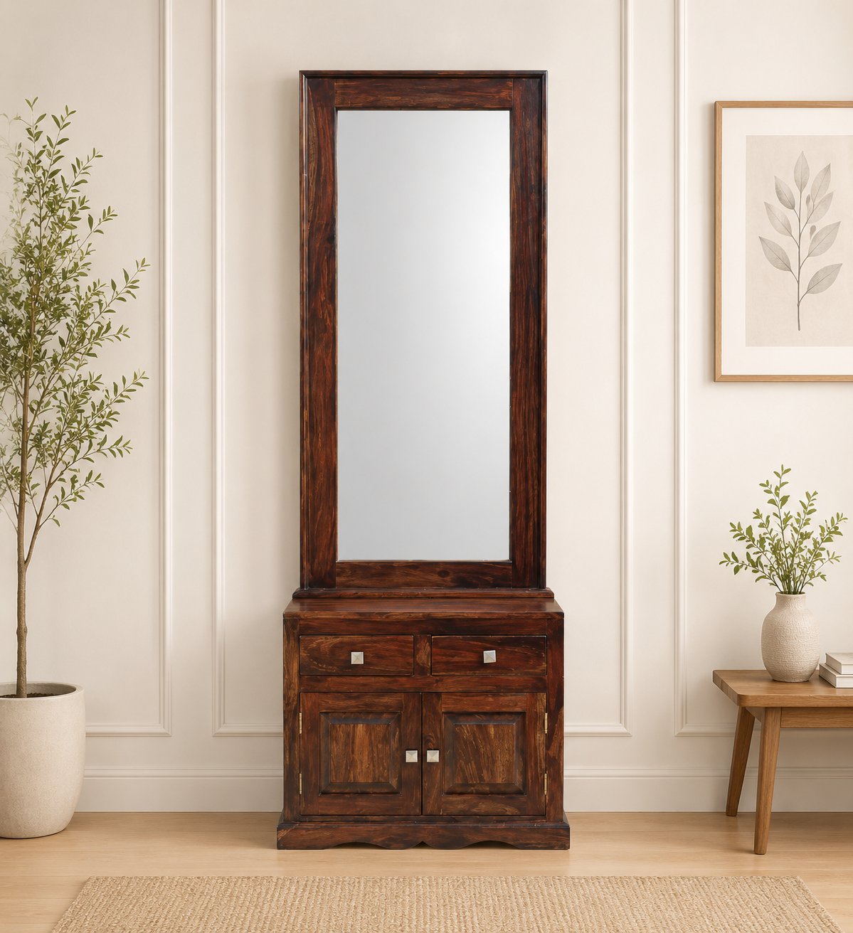 Ealencia Wooden Vanity Dresser with Premium Rustic Finish
