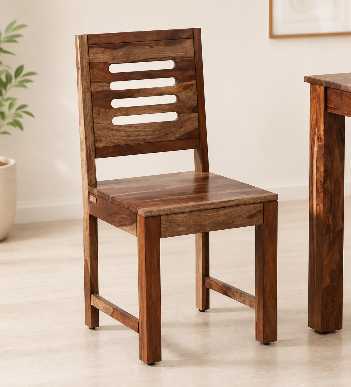 Hurora Sheesham Wood Chair in Dark Walnut Finish (SET OF 2)