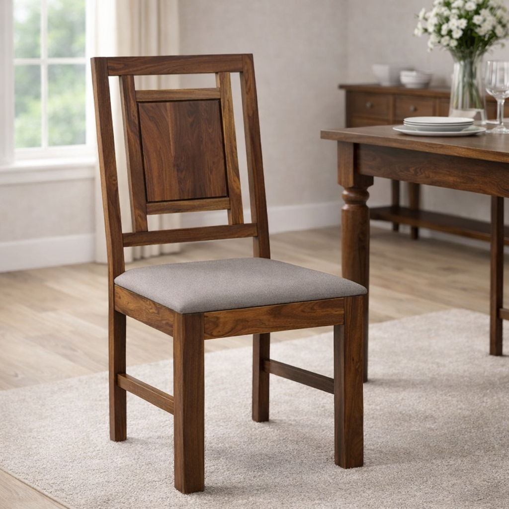Lrenza Sheesham Wood Side Chair in Rustic Finish