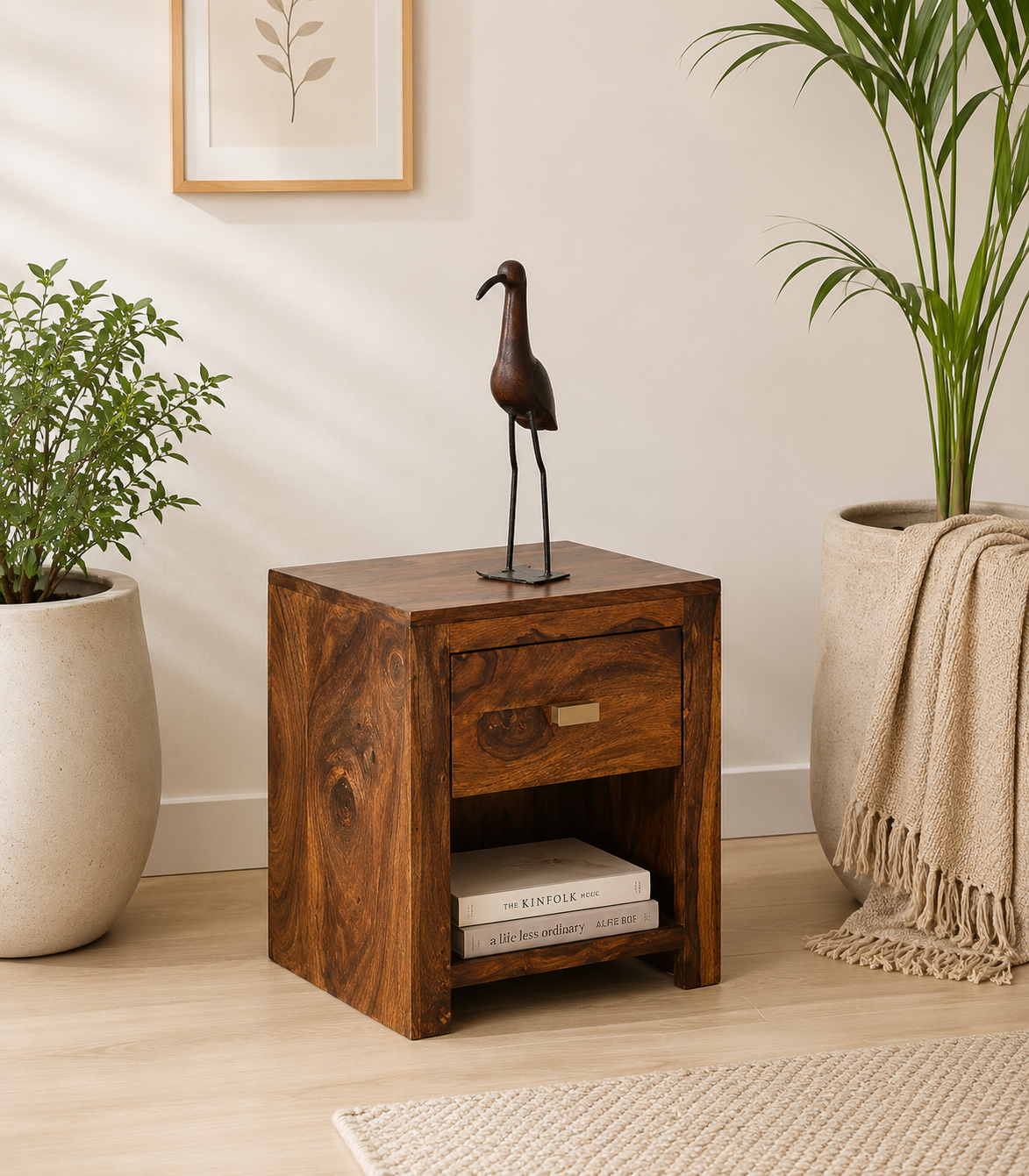 UrbanLeaf Modern Wooden Bedside Stand