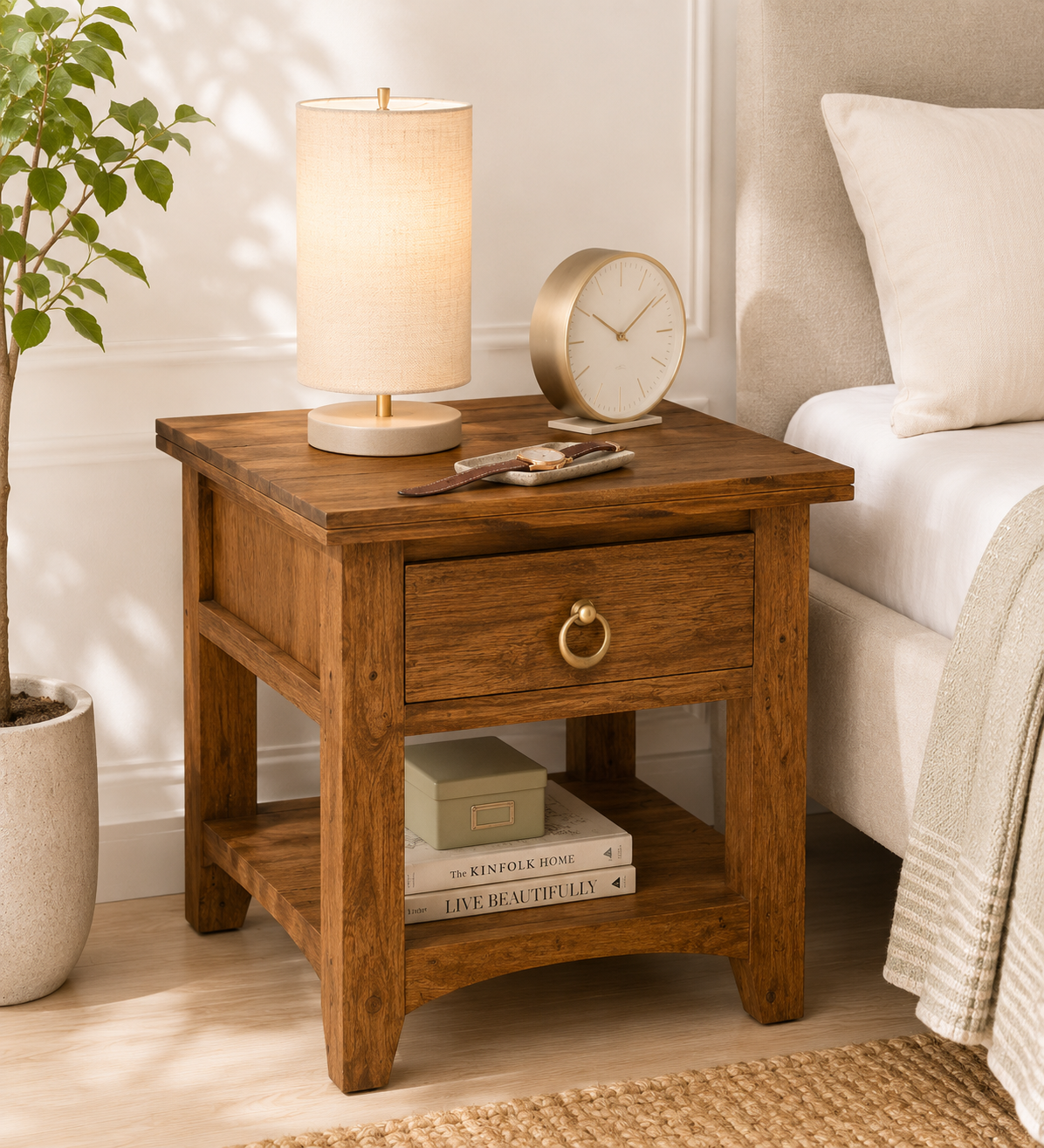 Lierra Natural Wood Bedroom Table