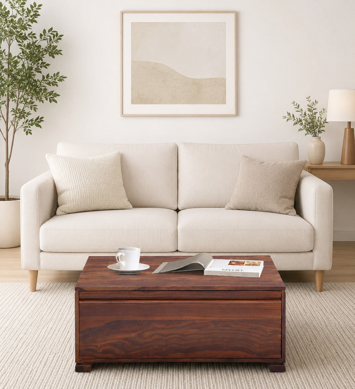 Acacia Live Edge Slab Coffee Table with Iron Hairpin Legs